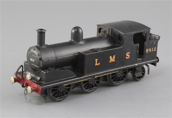 A Leeds Model Company LMS O gauge 0-6-2 locomotive, number 8412, black livery, 23cm